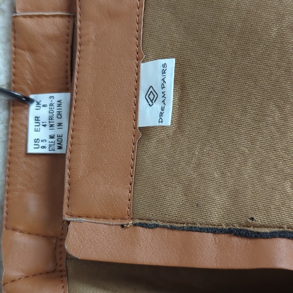 Dream Pairs Intruder-3 Stud Embellished Heeled Tall Boots 9.5 Brown Full Zipper - Picture 16 of 16